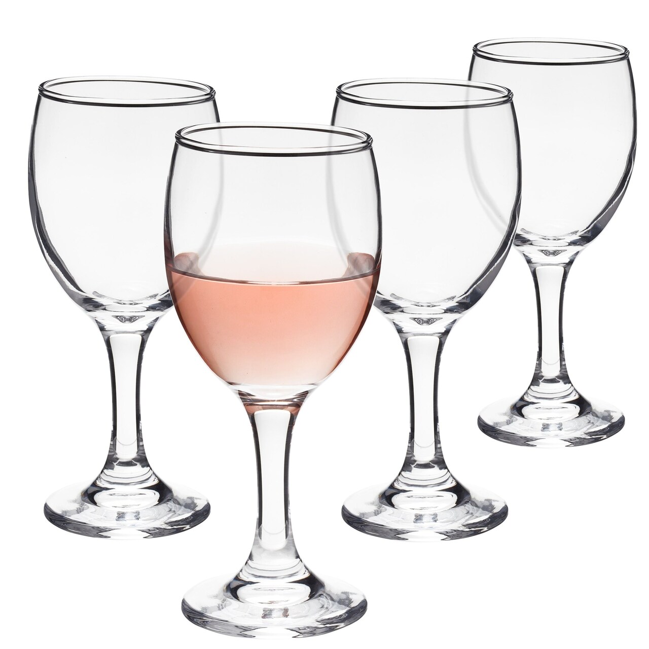 Set of 4 Short Stemmed Small Wine Glasses for Tasting, Port, White Wine, Juice (4.5 oz)